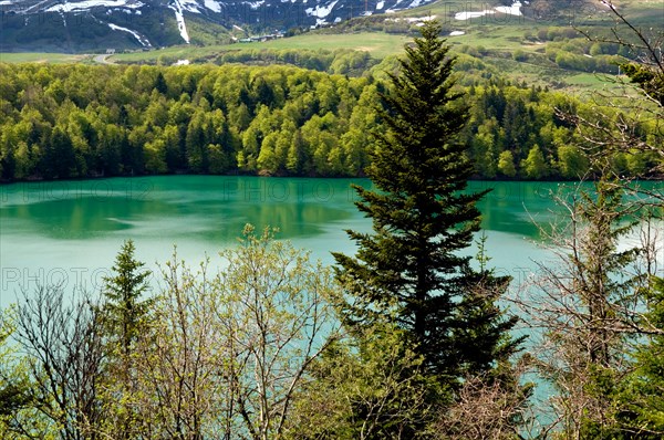 Pavin Lake in Auvergne, France