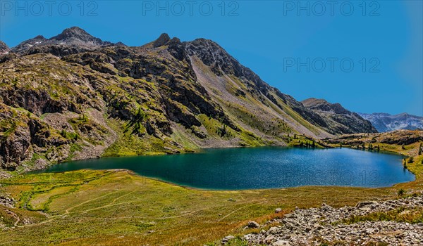 Image of the Big Lake from the Vens Lakes located at 2327 m in Maritime Alps in Mercanotur Park in the south of France.