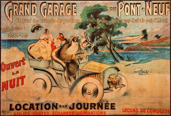 Grand Garage du Pont Neuf Vintage Parisien Motoring Poster