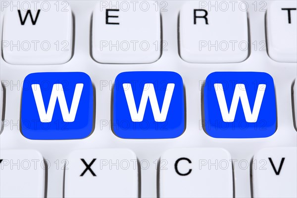 Internet www world wide web online on computer keyboard