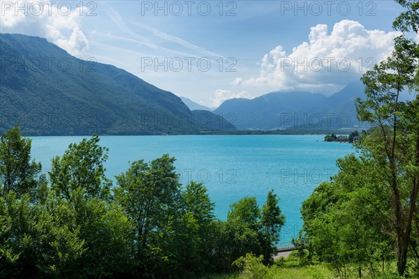 View of the Annecy lake in the French Alps