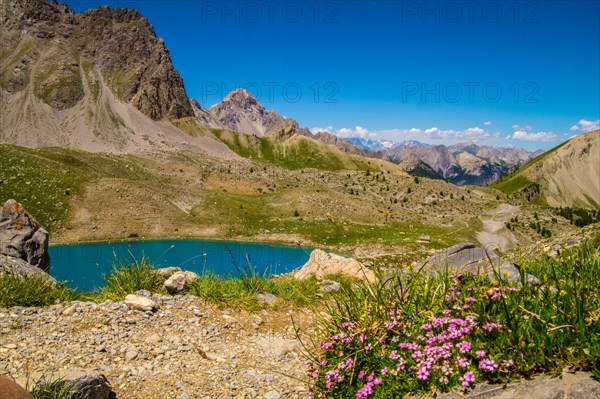 lake sainte anne qeyras in hautes alpes in france