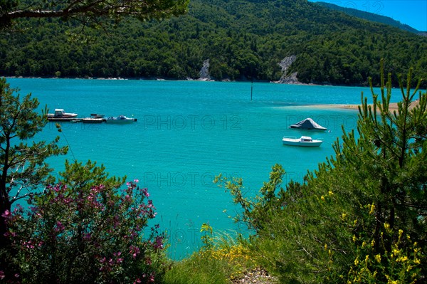 Beautiful lac de Serre Poncon in the French alps in France