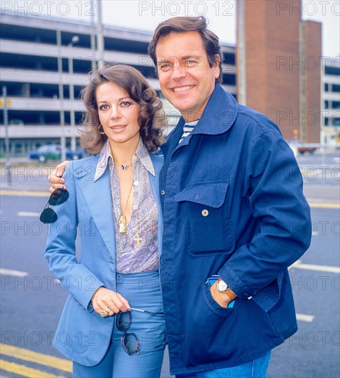 American Actor Robert Wagner and his Natalie Wood leaving Heathrow Airport in May 1976.