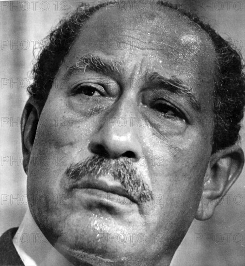 Muhammad Anwar el-Sadat (1918 - 1981), President of Egypt, serving from 15 October 1970 until his assassination by fundamentalist army officers on 6 October 1981. Sadat was a senior member of the Free Officers who overthrew King Farouk in the Egyptian Revolution of 1952, and a close confidant of President Gamal Abdel Nasser, under whom he served as Vice President twice and whom he succeeded as President in 1970.