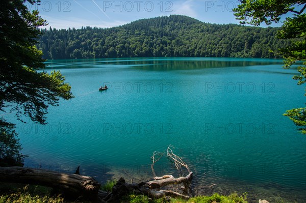 lake pavin in puy de dome in france