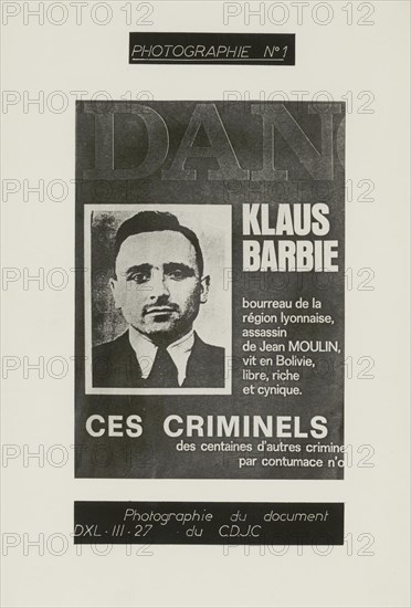 Dossier de photographies soumises aux témoins du procès Barbie, portrait de Klaus Barbie.