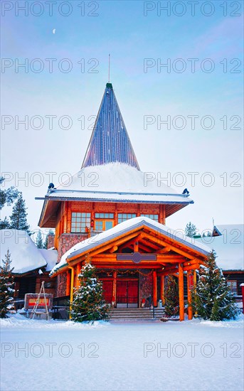 Christmas trees at Santa Office Santa Village Rovaniemi Lapland new