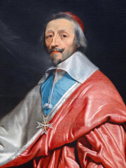 Portrait of Cardinal Richelieu (1585-1642) a French clergyman, nobleman, and statesman by Philippe de Champaigne (1602-1674) a founding member of the Académie de peinture et de sculpture. Dated 17th Century