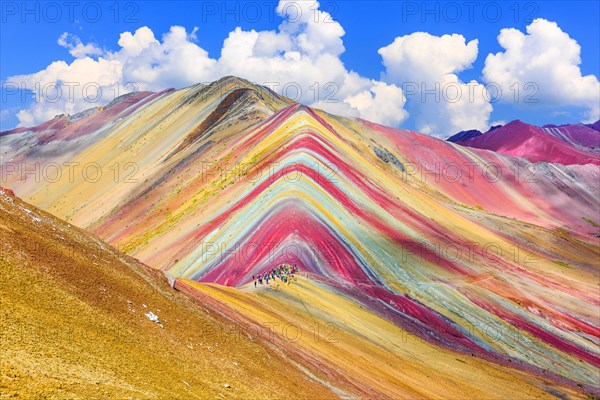 Vinicunca, Cusco Region, Peru. Montana de Siete Colores, or Rainbow Mountain.