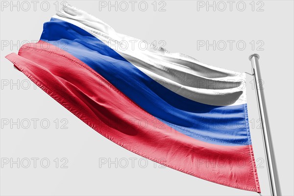 Isolated Russia Flag waving 3d Realistic fabric