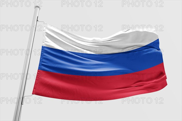 Isolated Russia Flag waving 3d Realistic fabric