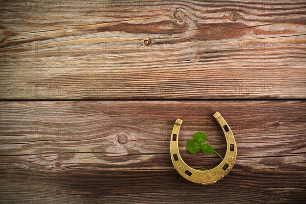 Vintage clover on wooden background, great design for any purposes. Saint patrick day.