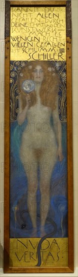Nuda Veritas by Gustav Klimt, 1899, oil on canvas -