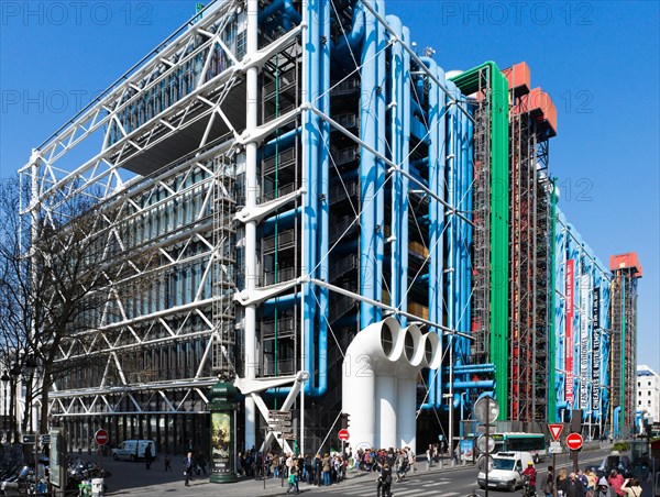 Pompidou Centre, Beaubourg district, 4th Arrondissement, Paris, France