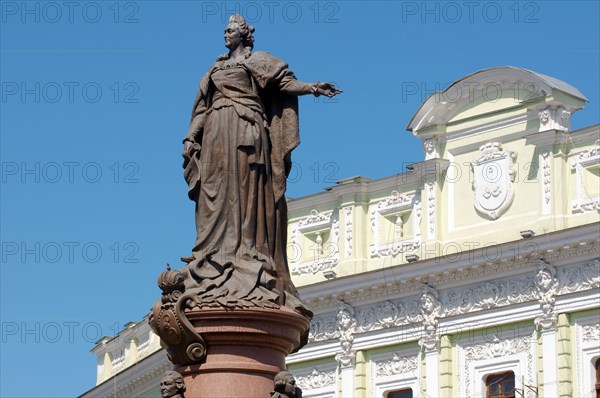 Bronze monument of Catherine the Great, empress of Russia, Odessa, Ukraine, Europe