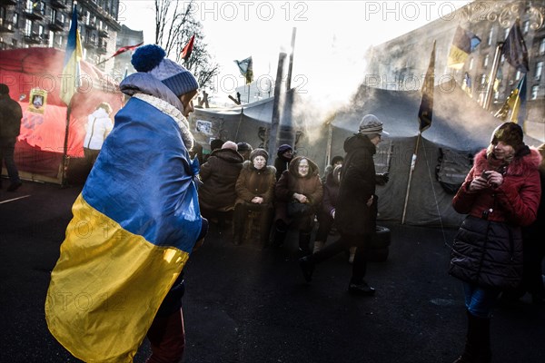 Kiev, Ukraine. 29th Dec, 2013. Inside the Euromaidan tent camp.Photo: Sergii Kharchenko/NurPhoto © Sergii Kharchenko/NurPhoto/ZUMAPRESS.com/Alamy Live News