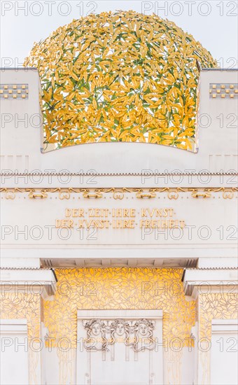 entrance of the exhibition hall of the _viennese secession_, above the portal the motto of the movement: _ to every age it`s art