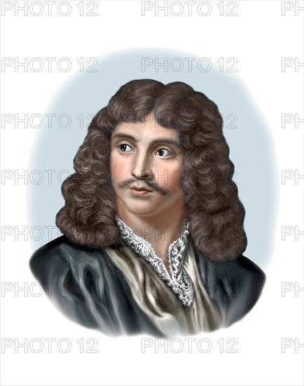 Moliere Portrait Modern Illustration