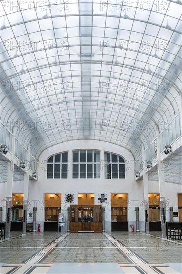 Main hall of Austrian Post Office Savings Bank in Vienna, Austria