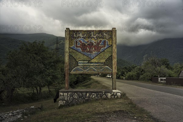 Gagra, Abkhazia, Georgia. 20th July, 2017. Soviet mosaic on the road from Gagra to Sukhumi.Abkhazia is a partially recognized state located in north western Georgia. Back in the soviet era it was a vibrant area however after the soviet union collapsed in the early 90s the economy is fallen to its knees. In 2008 Russia sent its military to support the separatist to gain independence from Georgia. Credit: Mauricewolf/SOPA/ZUMA Wire/Alamy Live News