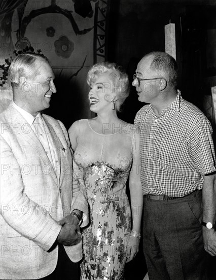 Maurice Chevalier, Marilyn Monroe,  Billy Wilder , "Some Like It Hot" 1959 United Artists /  File Reference # 33505_021THA