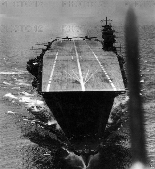 JAPANESE AIRCRAFT CARRIER AKAGI in April 1942