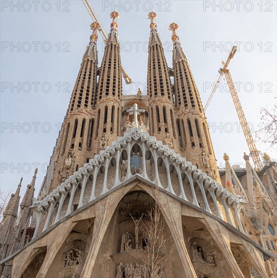 Details of the Sagrada Familia in Barcelona Spain