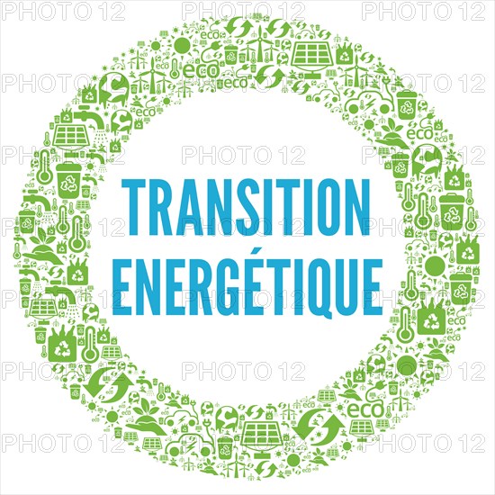 Energy transition symbol called transition energetique in french language