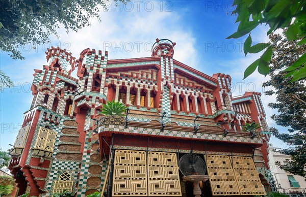 Casa Vicens in Barcelona. It is the first masterpiece of Antoni Gaudí. Built between 1883 and 1885 as a summer