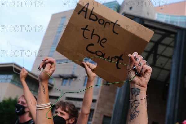 May 3, 2022, Tucson, Arizona, U.S: Around a thousand Pro Choice abortion rights demonstrators hold rally outside the Federal Courthouse in Tucson. They came out to protest after a leaked draft majority opinion from the Supreme Court  showed that Roe Vs Wade will be overturned severely limiting or in some States eliminating the right to an abortion. Abortion in the United States has been legal for over 50 years since the landmark court decision guaranteeing access to safe abortions . In the past few years State legislatures have been chiping away at abortion rights. Now with the conservative Su