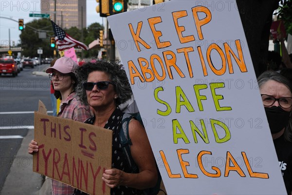 May 3, 2022, Tucson, Arizona, U.S: Around a thousand Pro Choice abortion rights demonstrators hold rally outside the Federal Courthouse in Tucson. They came out to protest after a leaked draft majority opinion from the Supreme Court  showed that Roe Vs Wade will be overturned severely limiting or in some States eliminating the right to an abortion. Abortion in the United States has been legal for over 50 years since the landmark court decision guaranteeing access to safe abortions . In the past few years State legislatures have been chiping away at abortion rights. Now with the conservative Su