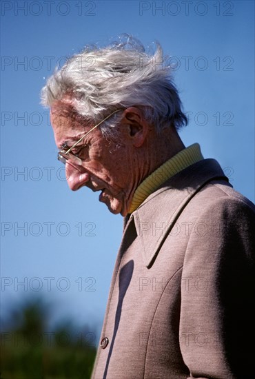 JACQUES COUSTEAU delivers a speech