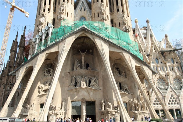 Sagrada Familia - Passion Facade (The Temple Expiatori de la Sagrada Família) [Barcelona, Catalonia, Spain, Europe].           .