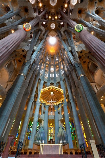 Spain, Catalonia, Barcelona, Sagrada Familia by Architect Antonio Gaudi listed as World Heritage by UNESCO