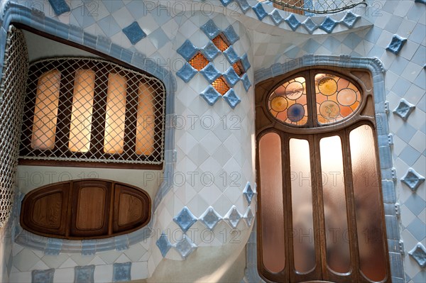 Casa Battlo, designed by Antoni Gaudi in Barcelona, Spain.