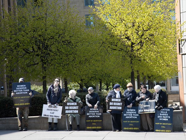 Abortion right-to-life protest Edinburgh Scotland.