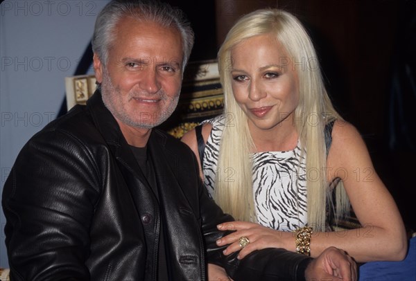 DONATELLA VERSACE with brother Gianni Versace.launch their New Fragrance Versace's Blonde 1996.k4301rh.(Credit Image: © Rose Hartman/Globe Photos/ZUMAPRESS.com)