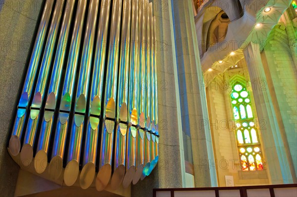 Organ Pipes in the Sagrada Familia in Barcelona.