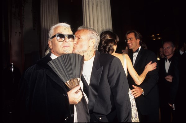 KARL LAGERFELD Gianni Versace.Metropolitan Museum's 1995 Costume Institute Gala 1995.k3327ar.(Credit Image: © Andrea Renault/Globe Photos/ZUMAPRESS.com)