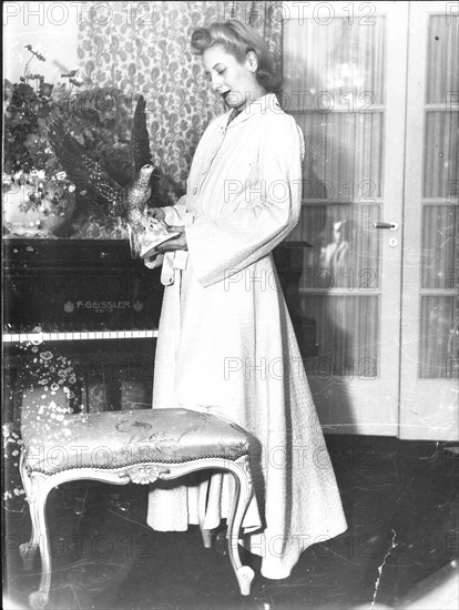 Portrait of Eva Peron at home