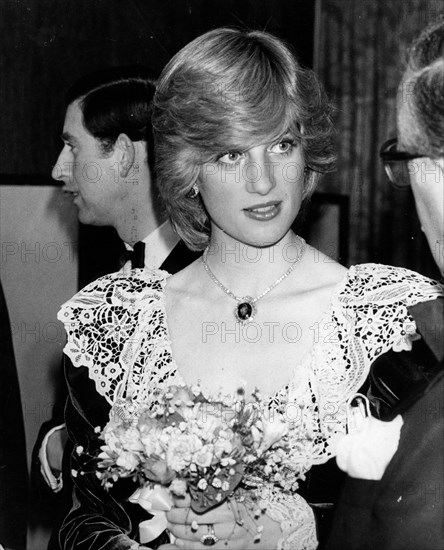 Princess Diana in her famous velvet dress
