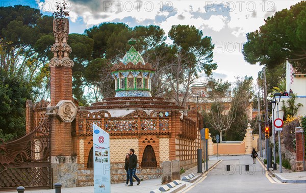 Pavellons de la Finca Guell, by Antonio Gaudi. Barcelona. Catalonia. Spain