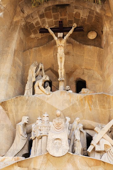 Detail from the Passion Facade of La Sagrada Familia, Barcelona, Catalunya, Spain