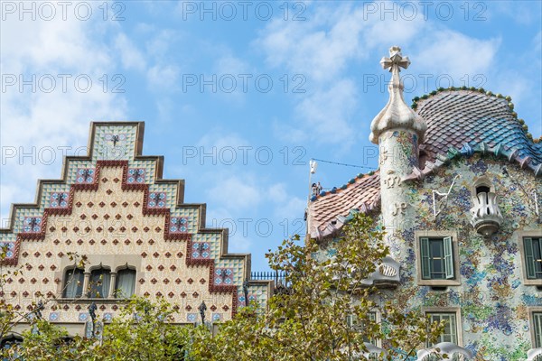 Modernisme architecture on Passeig de Gracia, Barcelona, Catalonia, Spain