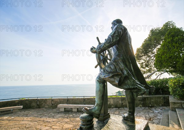 Statue of Prince Albert I, as a sailor in St Martin Gardens in Monaco. Albert was monarch of the Principality of Monaco between 1889 and 1922.