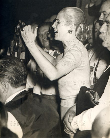 Eva Peron during a speech