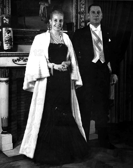 Juan Domingo Peron and his wife, Eva Peron