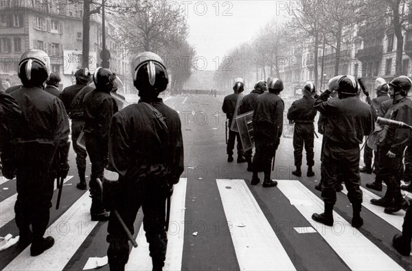 May Day Demonstration on Boulevard Beaumarchais, Paris, France