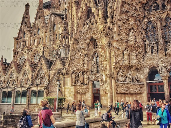 Outside the beautiful Sagrada Familia, Barcelona, Spain.